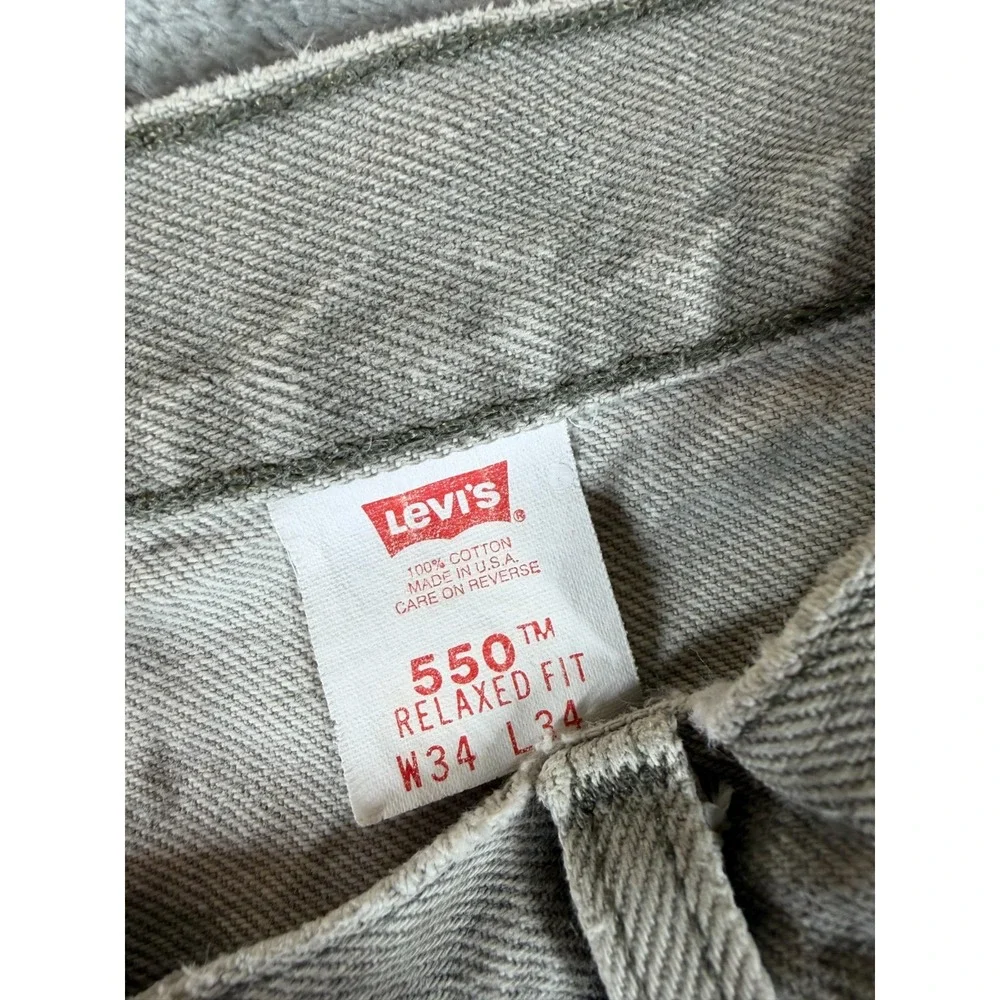 Vtg Levi's 550 Relaxed Fit Jeans Men's 34x34 Gray USA Made 80s 90s Tapered Leg